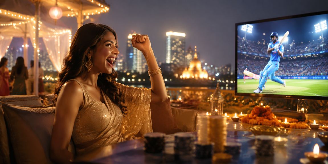 Cricket betting excitement during Diwali festival in India